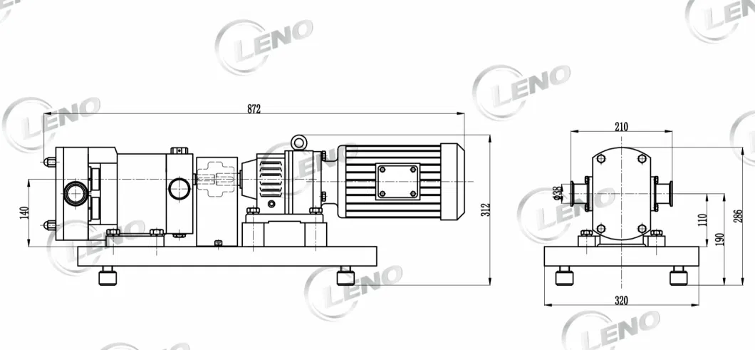 Leno Price Food Grade Stainless Steel Rotor Pump Syrup Shampoo Chocolate High Viscosity Liquid Thick Viscous Material Transfer Rotary Pump Sanitary Lobe Pump