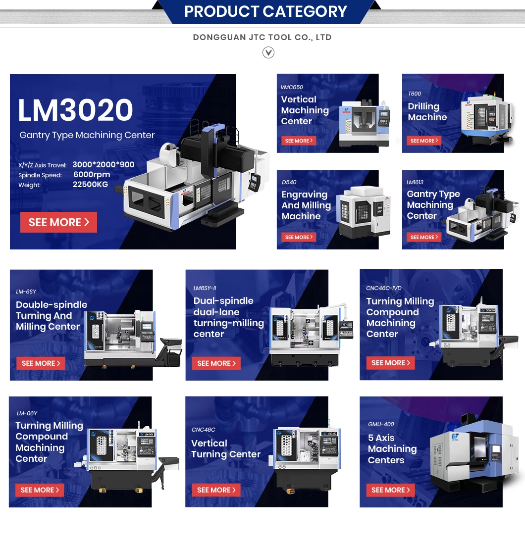 Jtc Tool Stone CNC Machining Center ODM Custom Thread Mill CNC China 5 Axis Gantry Mill Manufacturer Lm3020 CNC Gantry Systems