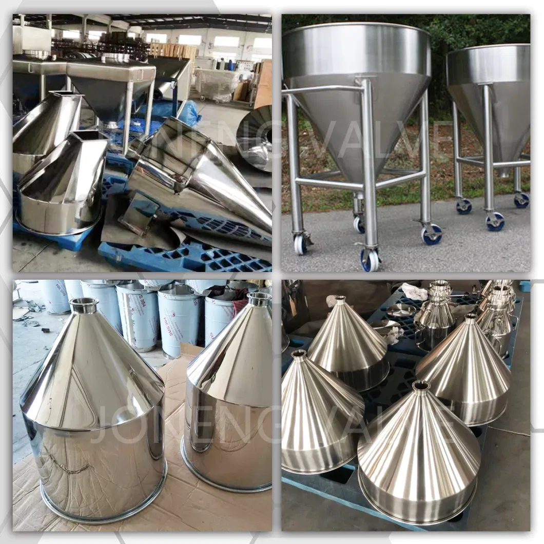 Stainless Steel Hygienic 30L Conical Machine Hopper with Different Capacity